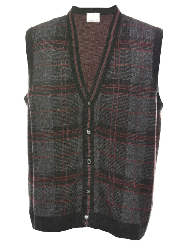 Breathable Comfort Checked Vest - L