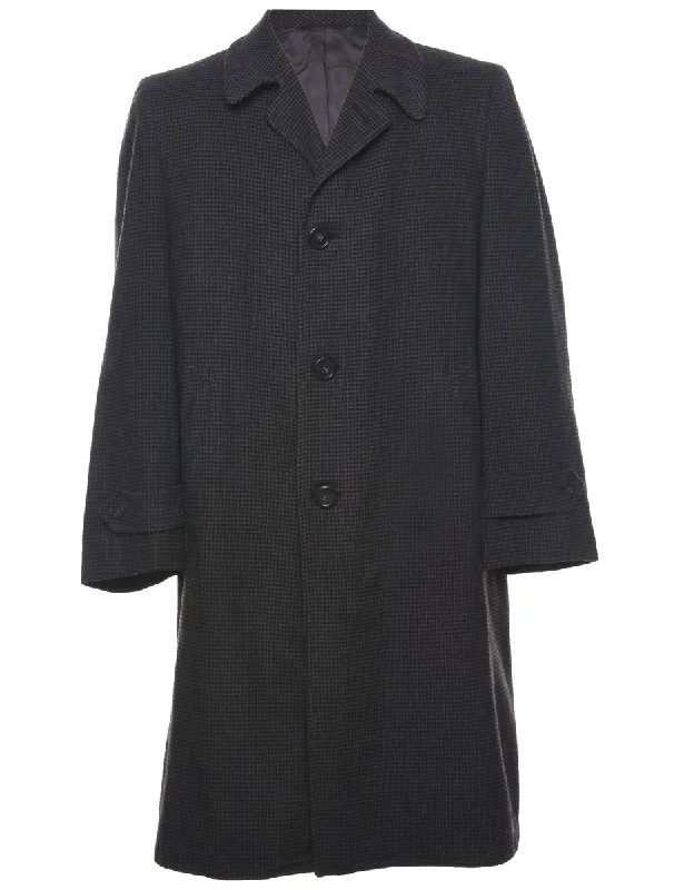 Soft Clothing Checked Wool Coat - L