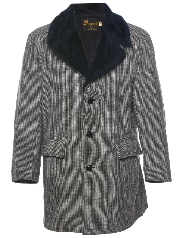 Relaxed Chic Checked Wool Coat - L