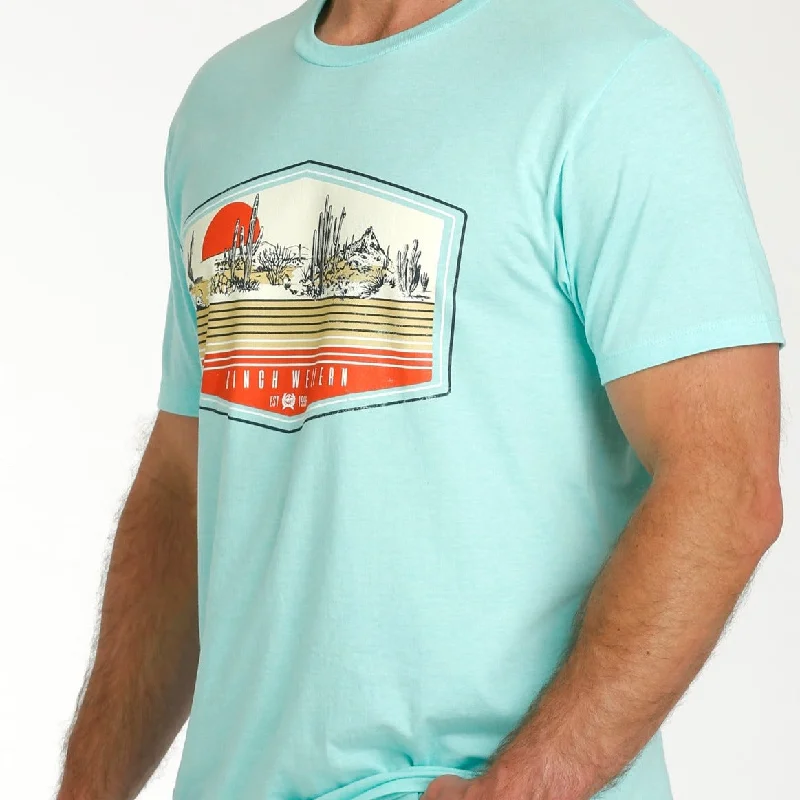 Leisure Travel Cinch Men's Western Graphic T-Shirt in Light Blue