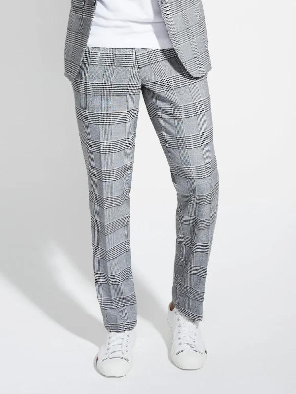 Comfortable Tops Men's James Pant Modern Fit - Glen Plaid