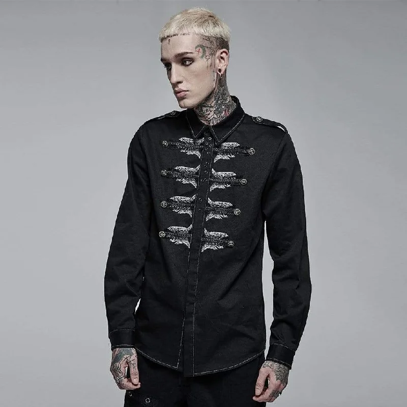 Relaxed Clothing Men's Punk Skull Embroidered Shirt
