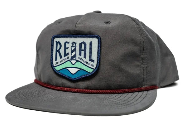 Cozy Lounge Wear REAL Lighthouse Badge Hat-Charcoal/Burgundy