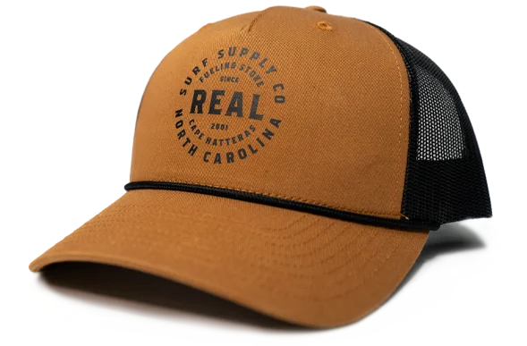 Simple Looks REAL Surf Supply Hat-Caramel/Black