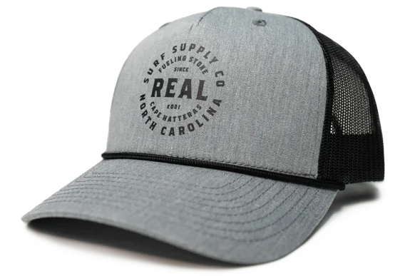 Soft Tops REAL Surf Supply Hat-Heather Grey/Black