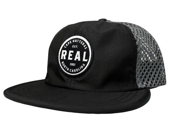 Comfortable down REAL Coaches Hat-Black/Charcoal