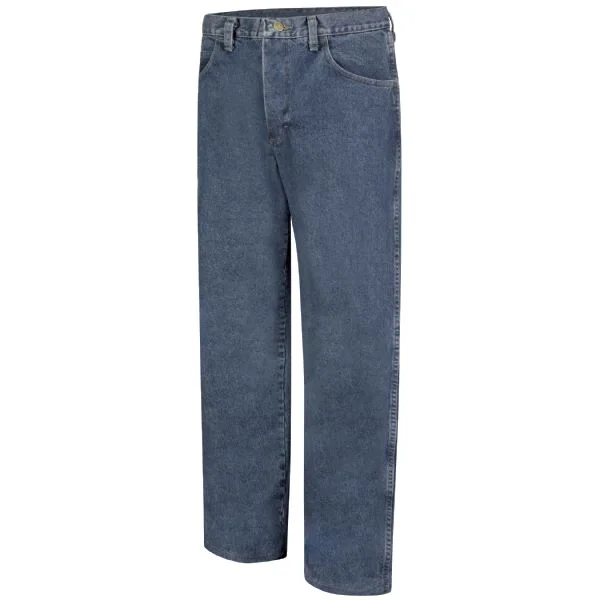 Single-shoulder Neck Design Bulwark Stone Washed Loose Fit Denim Jean - Cat 2 - (PEJ6) Single-shoulder Neck Design Bulwark Stone Washed Loose Fit Denim Jean - Cat 2 - (PEJ6)