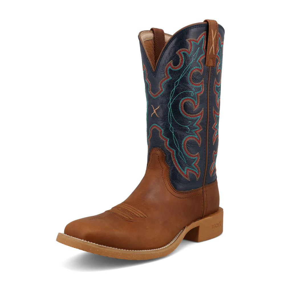 Comfortable And Simple Twisted X Women's Roasted Pecan and Navy Tech X Square Toe Western Boot
