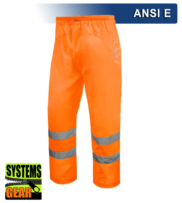Celebrity Style Reflective Apparel Safety Pants: Hi Vis Orange Pants: Breathable Waterproof: ANSI E (VEA-700-ST)